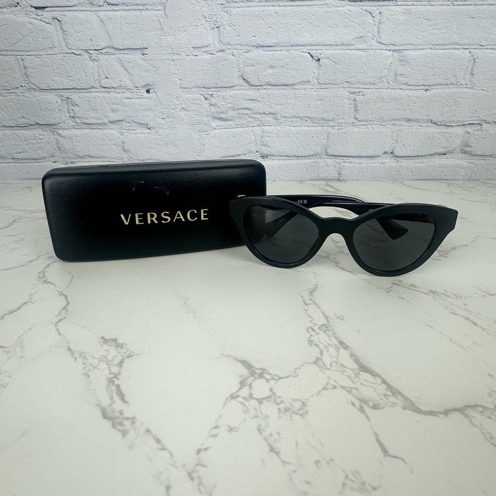 Versace Black Cat-Eye Sunglasses with Case